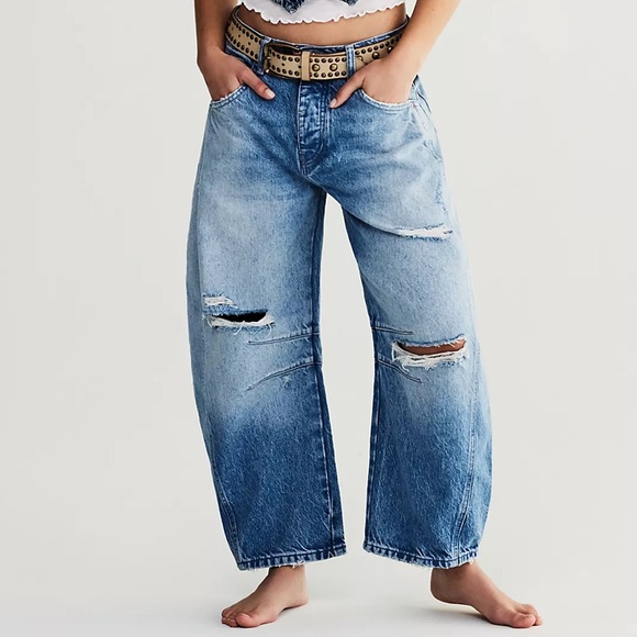 We The Free Denim - We The Free Good Luck Mid-Rise Barrel Jeans